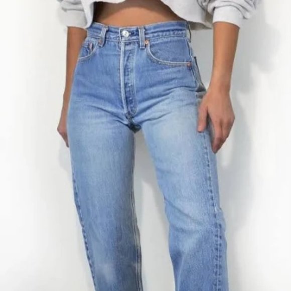 Levi's Denim - RARE Vintage 501 Levi's Jeans Mid-Blue 30W x 29.5L 90s Made in USA 100% Cotton!